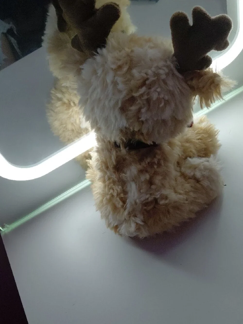 Plush Reindeer Dog Toy in Cream and Brown - Soft Squeaky Plush